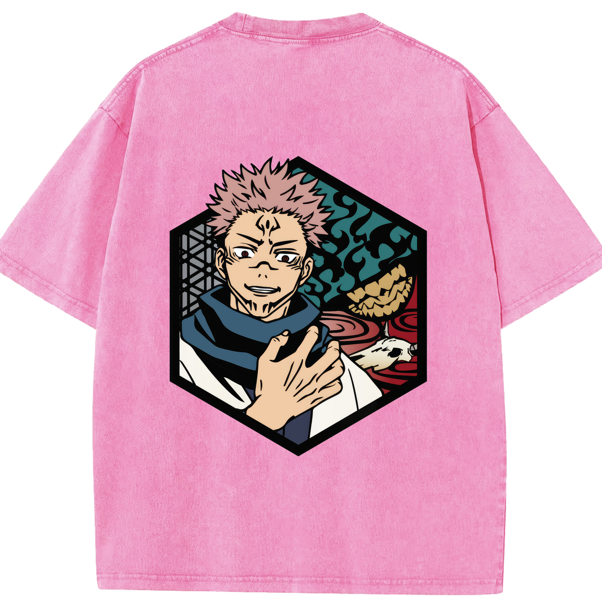 （画像用） 呪術廻戦 Jujutsu Kaisen 綿100% ヴィンテージ風 半袖Tシャツ（背面プリント）